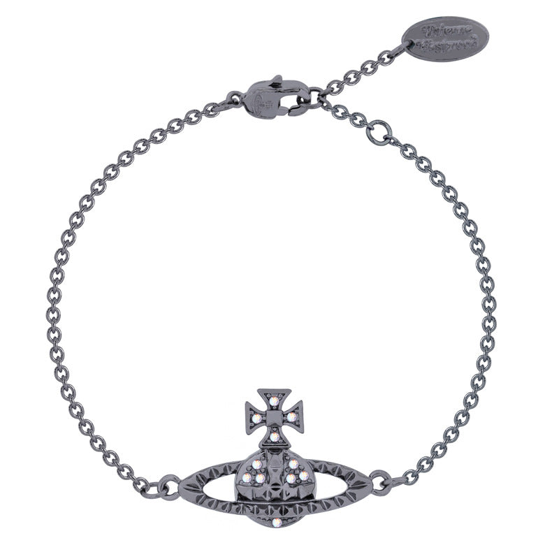 Vivienne Westwood flat rivet bracelet simple minority all-match