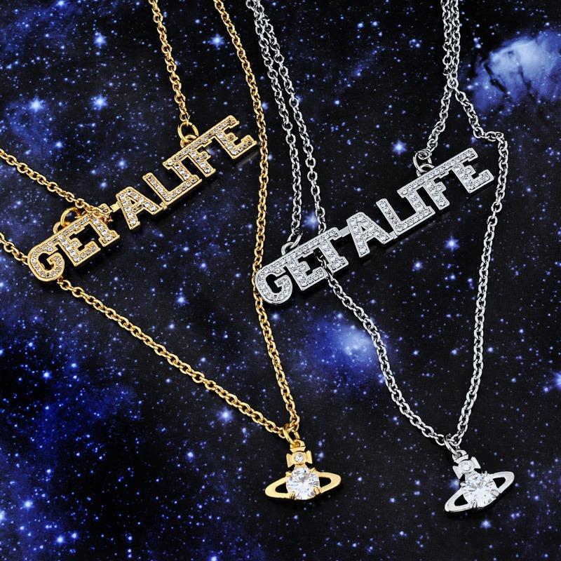 Vivienne Westwood GET A LIFE double-layer necklace ins special interest light luxury