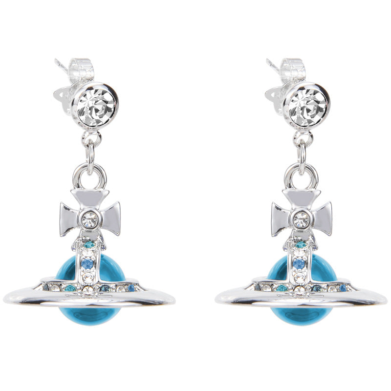 Vivienne Westwood 10MM lettering punk micro glass bead fashion earrings