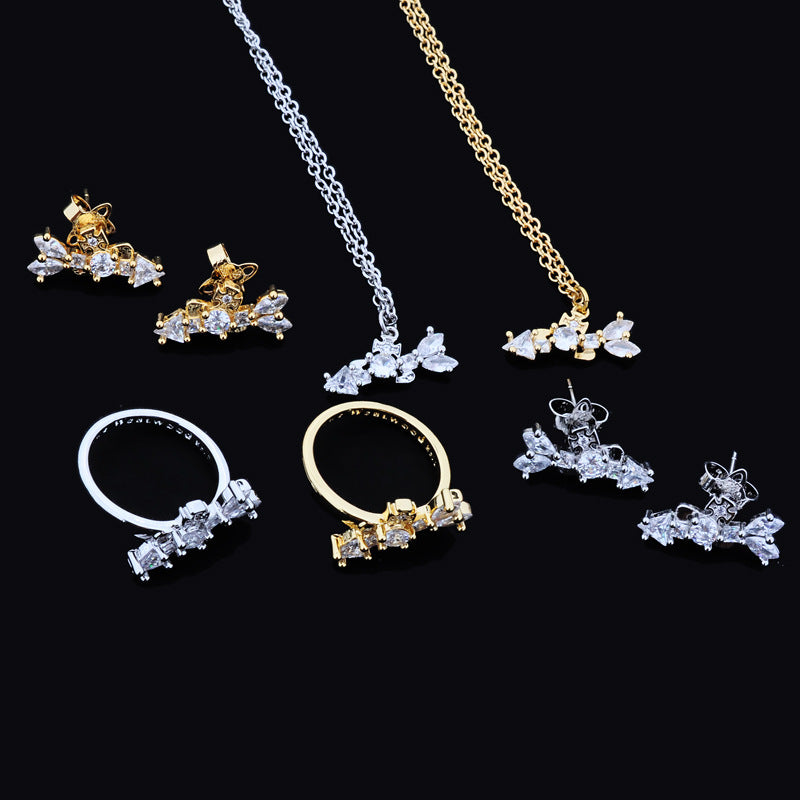 Vivienne Westwood set arrow ring diamond accessories combination ins