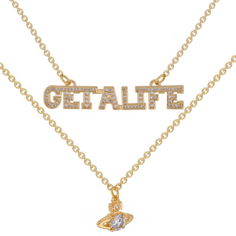 Vivienne Westwood GET A LIFE double-layer necklace ins special interest light luxury