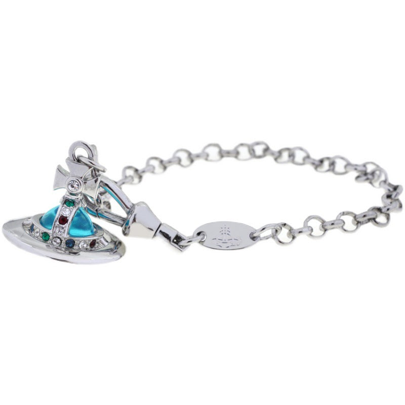 Vivienne Westwood 10MM lettering orb stereo glass beads Bracelet advanced sense