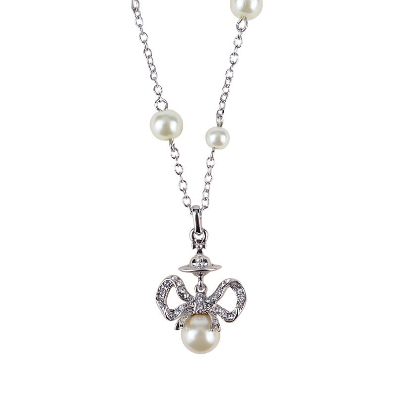 Vivienne Westwood bow pendant necklace for women delicate indie