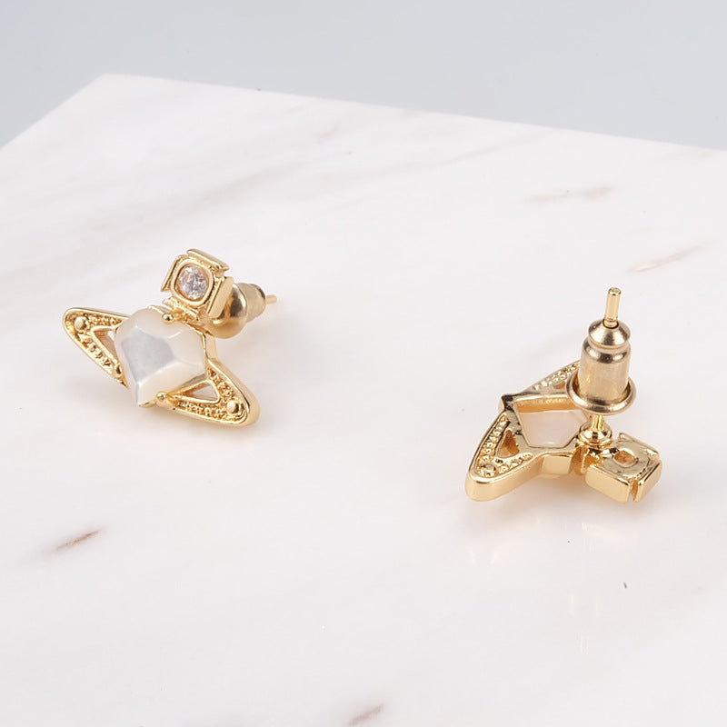 Vivienne Westwood love gemstone earrings small simple wild earrings