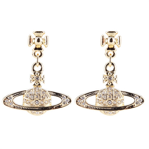Vivienne Westwood full diamond eardrops Diamond Punk small luxury all-matching