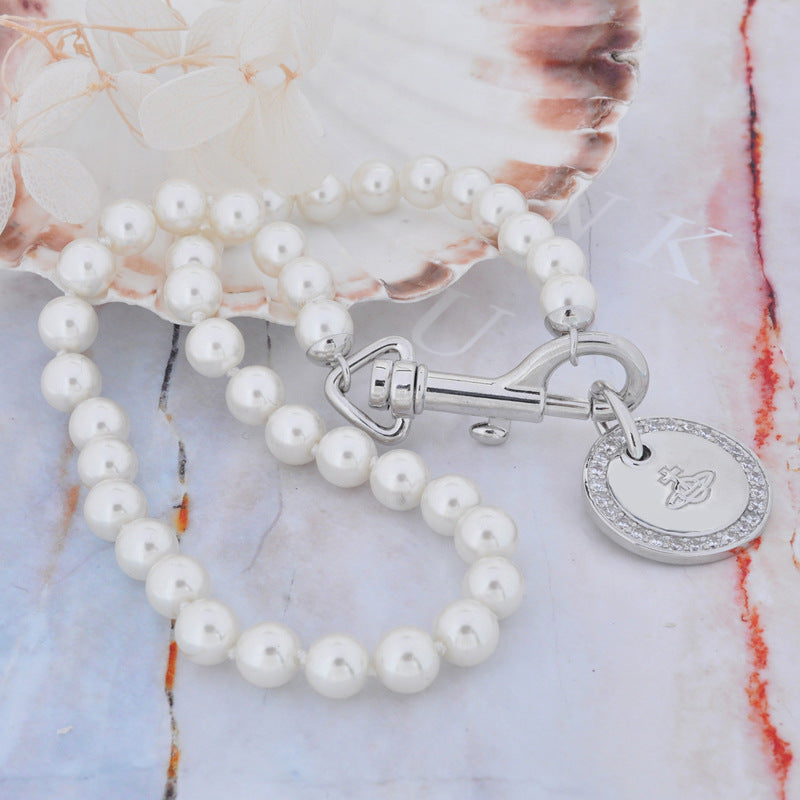 Vivienne Westwood Pearl round necklace personality all-matching couple style