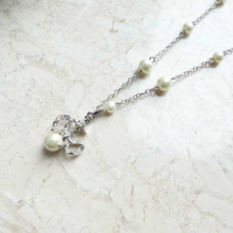 Vivienne Westwood bow pendant necklace for women delicate indie