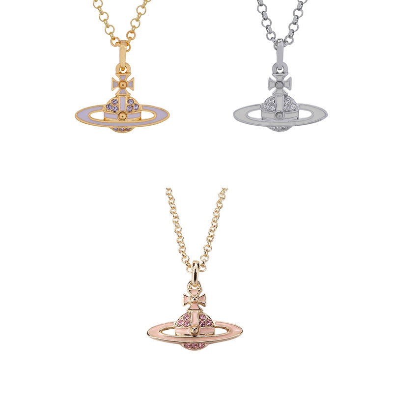 Vivienne Westwood flat paint necklace women's exquisite high-grade all-matching
