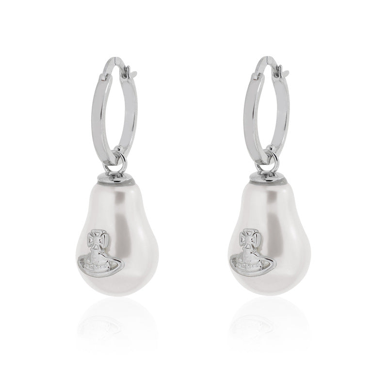 Vivienne Westwood gourd pearl earrings for women ins little red book recommendation