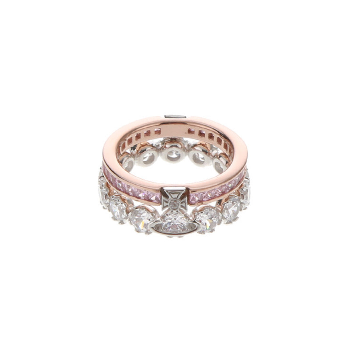 Vivienne Westwood double-layer flash diamond ring high-grade luxury detachable