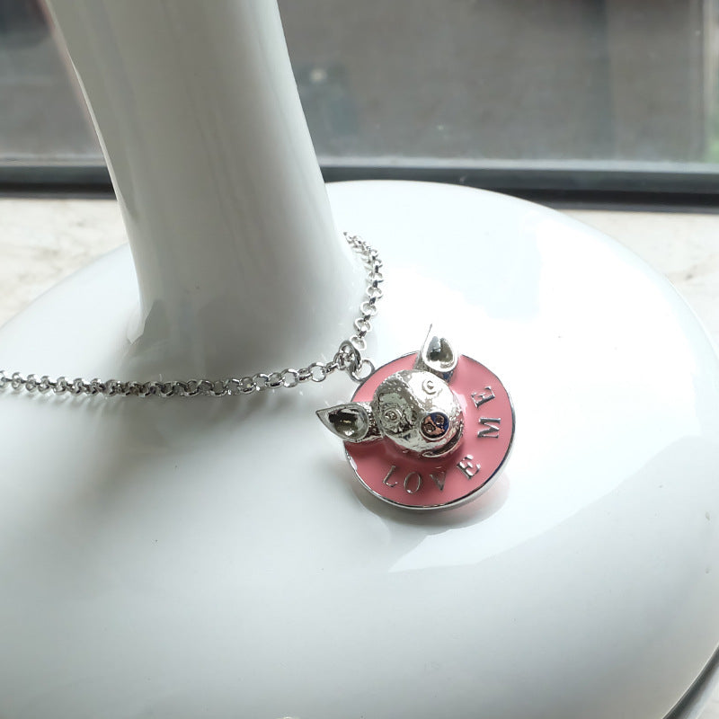 Vivienne Westwood zodiac pig head necklace positive and negative double-sided personality all-match