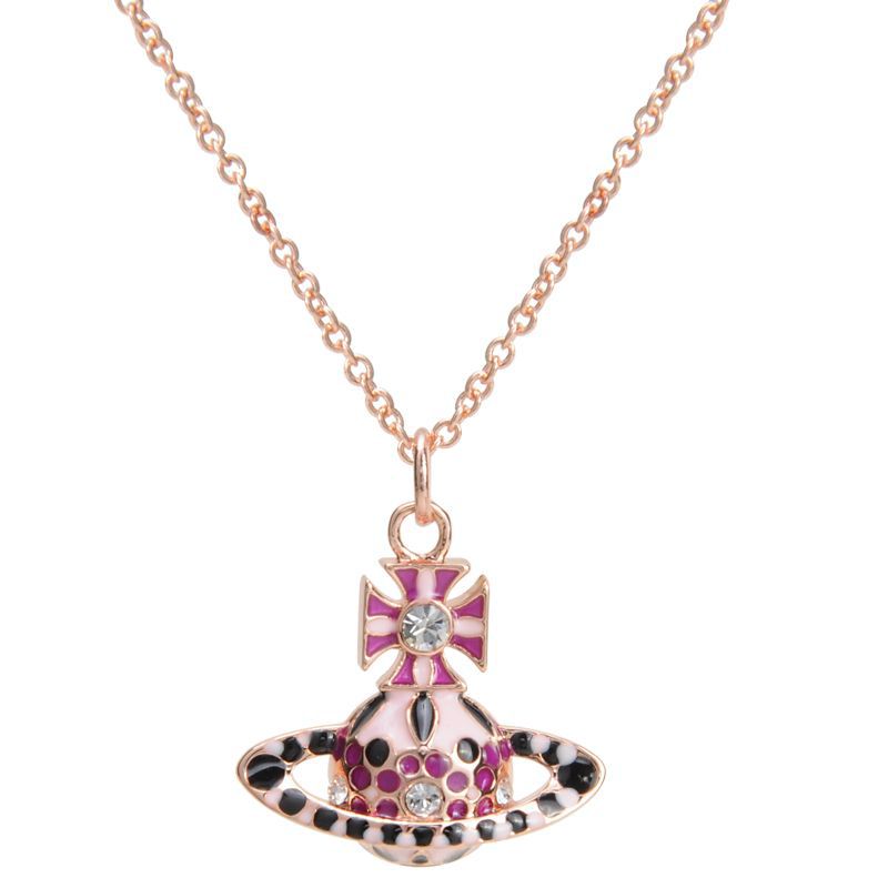 Vivienne Westwood enamel colorful necklace simple personalized all-match pendant