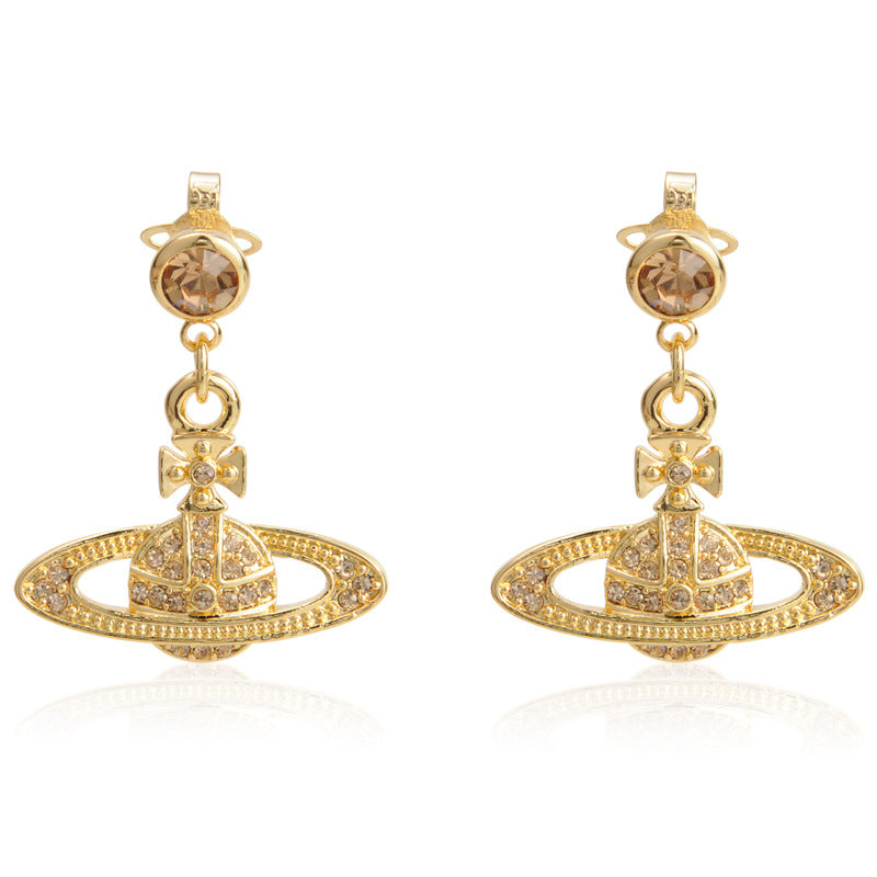 Vivienne Westwood full diamond classic orb eardrops