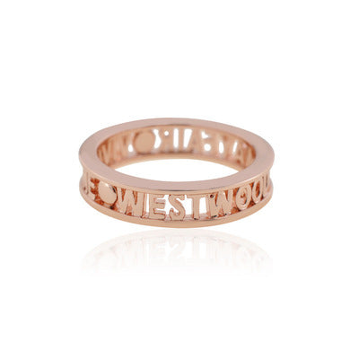 Vivienne Westwood hollow series letter ring European and American everyday Joker