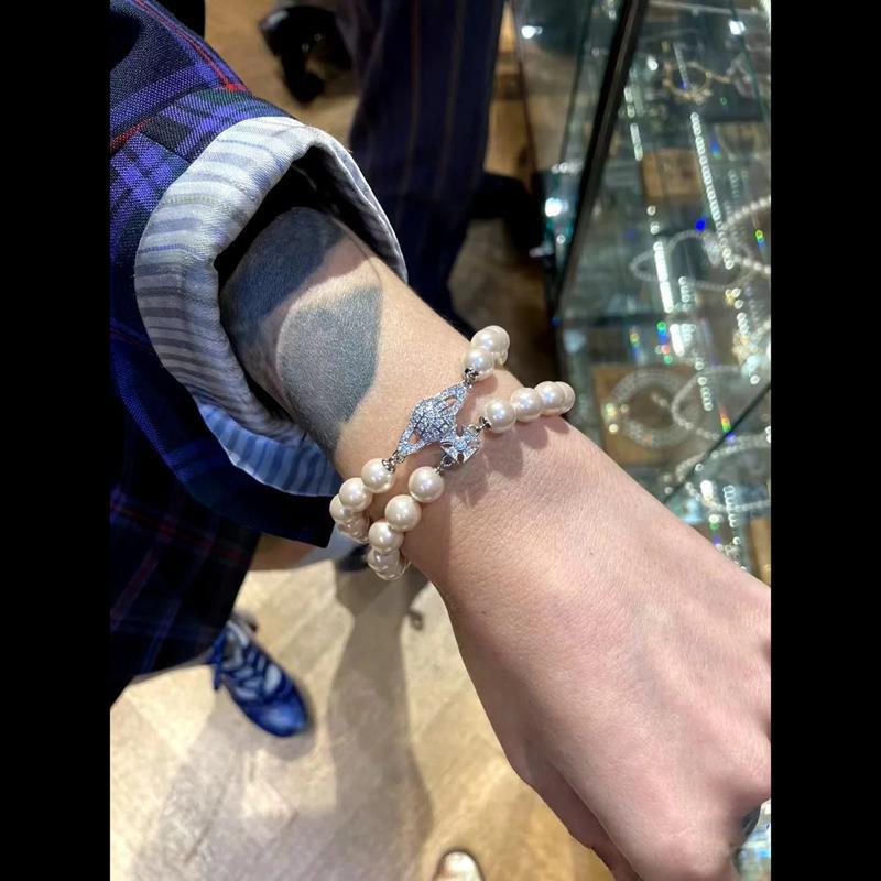 Vivienne Westwood spring/summer Graziella double layer Pearl series bracelet luxury