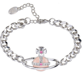 Vivienne Westwood paint gold silver pink big split angle bracelet personality punk