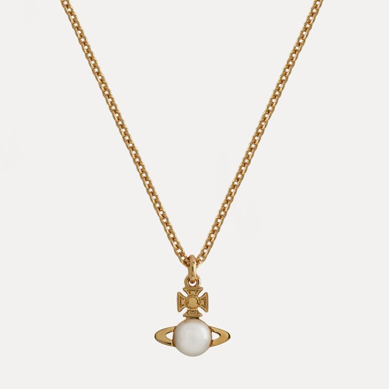 Vivienne Westwood BALBINA half-faced pearl pendant necklace
