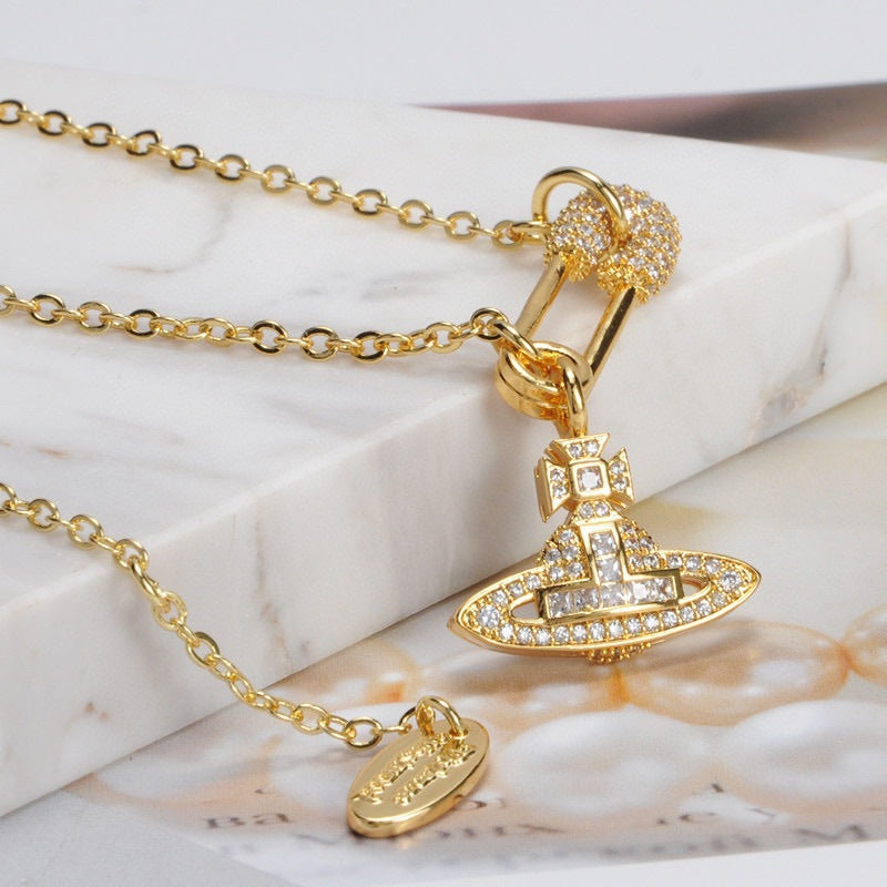 Vivienne Westwood 2022 Cross version pin necklace pendant