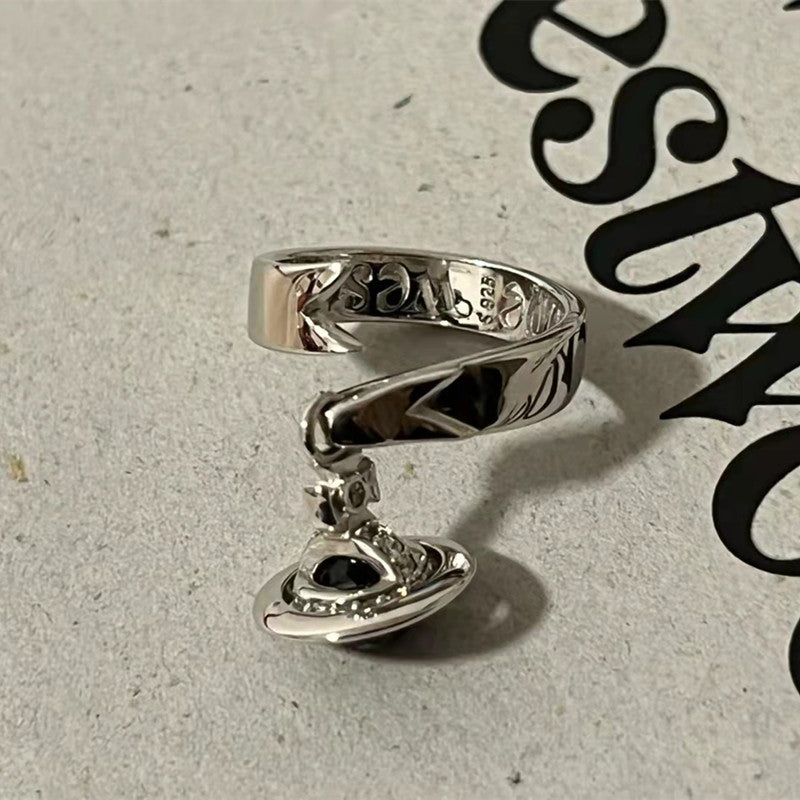 Vivienne Westwood Saturn Black Tide Cool Planet opening Ring Ring