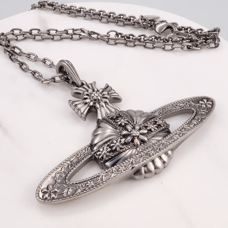 Vivienne Westwood carved series necklace pendant vintage punk style personality