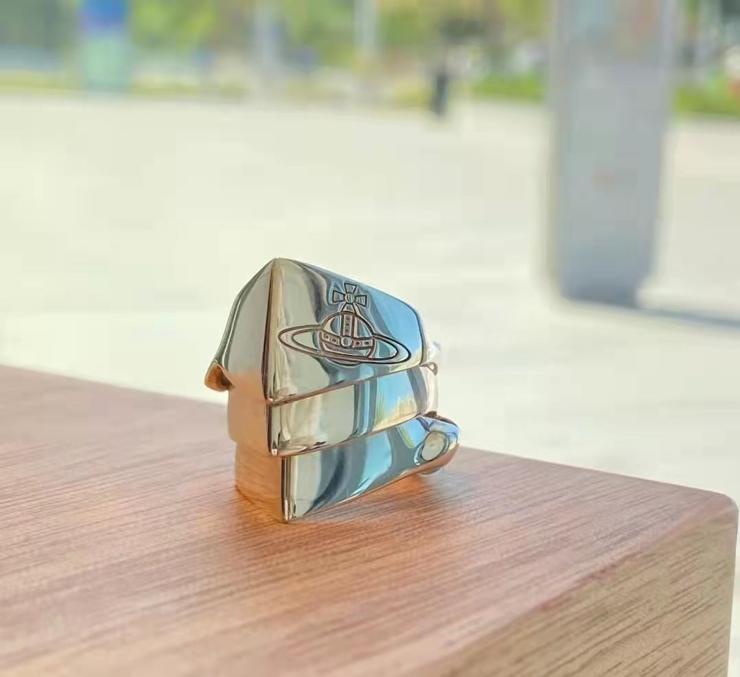Vivienne Westwood armor three-layer ring couple personality European and American punk
