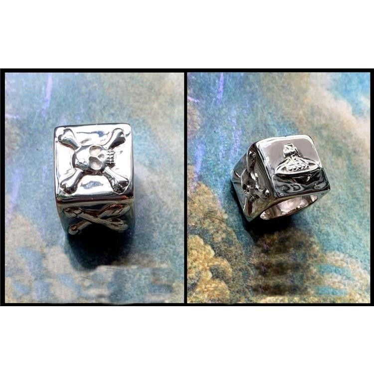 Vivienne Westwood penis heart cube heavy ring personality punk