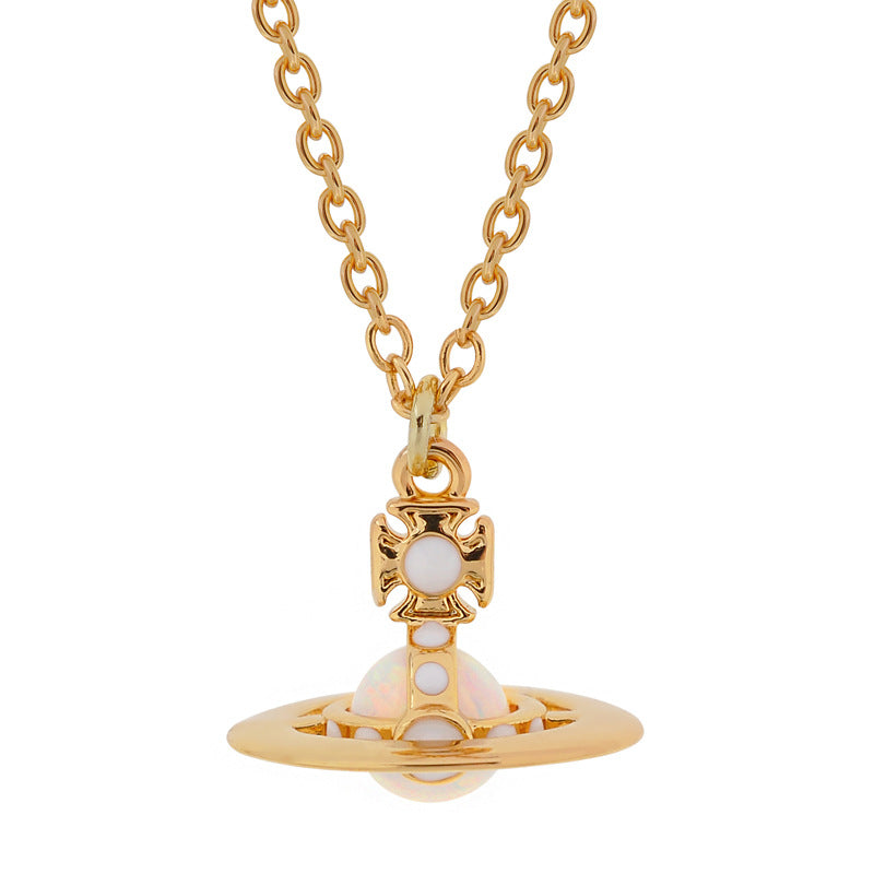 Vivienne Westwood opal stone three-dimensional necklace