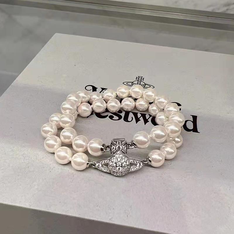 Vivienne Westwood spring/summer Graziella double layer Pearl series bracelet luxury