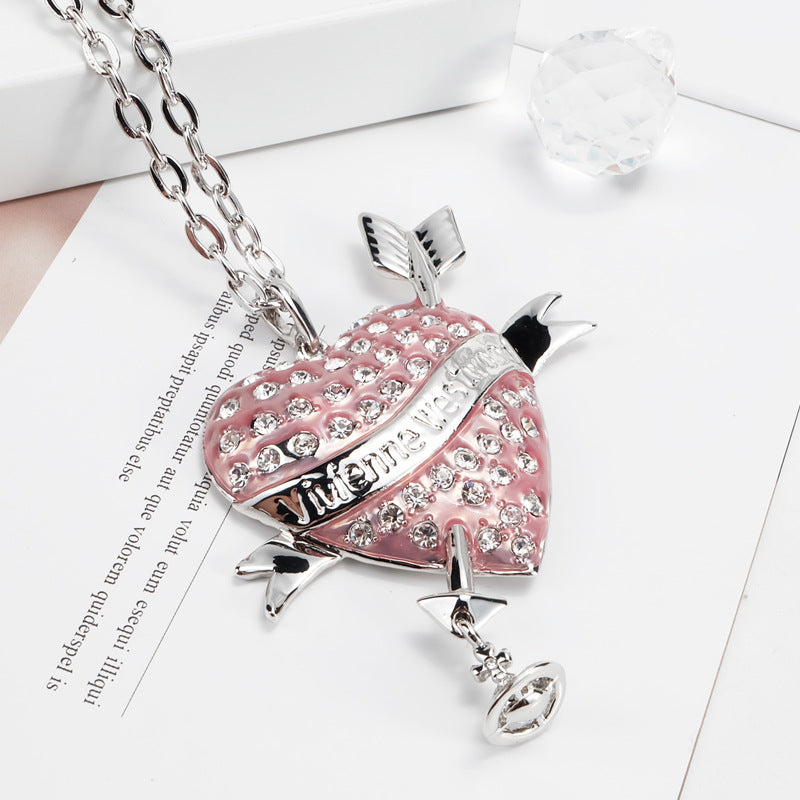 Vivienne Westwood God of love with one arrow heart pendant necklace personality punk