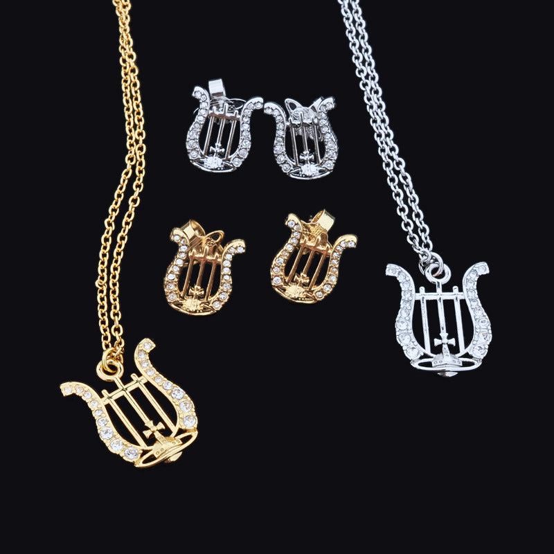 Vivienne Westwood harp necklace eardrops stud earrings high-grade all-matching