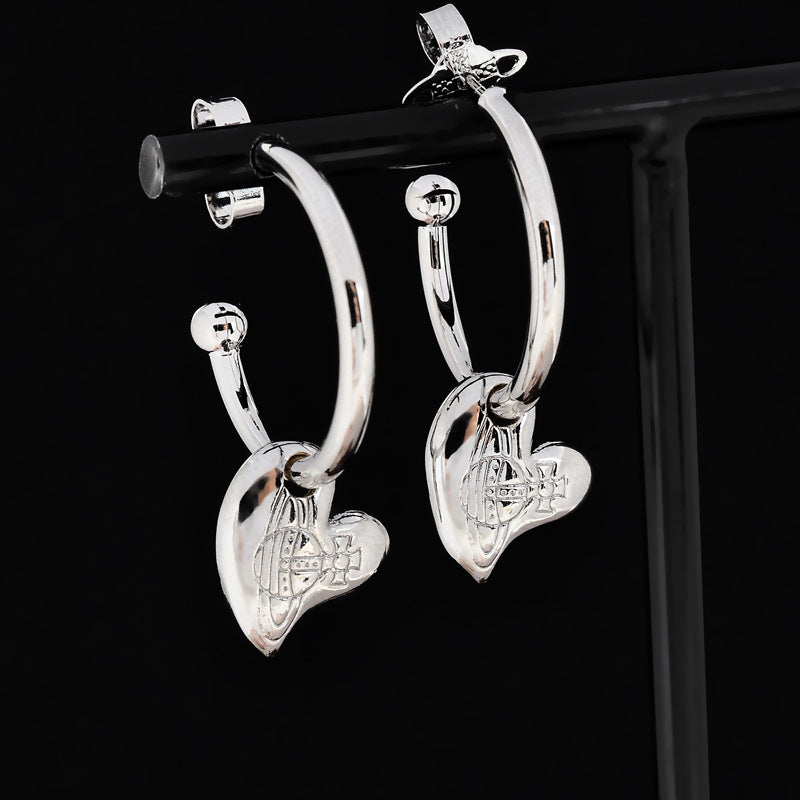 Vivienne Westwood oblique love eardrop earring niche personality sweet cool style