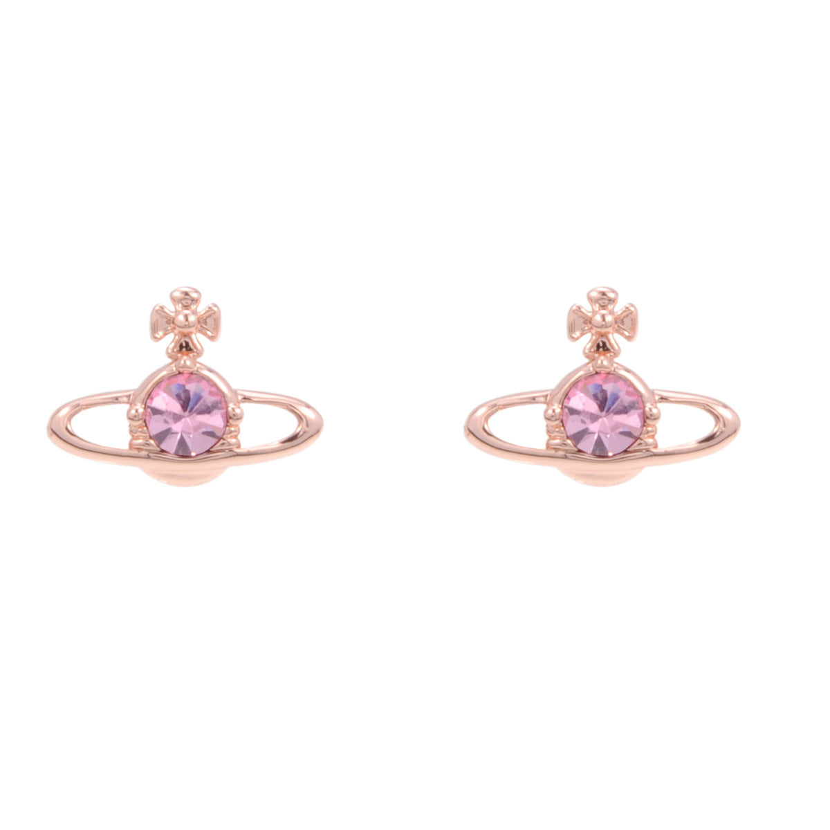 Vivienne Westwood single diamond simple stud earrings personality