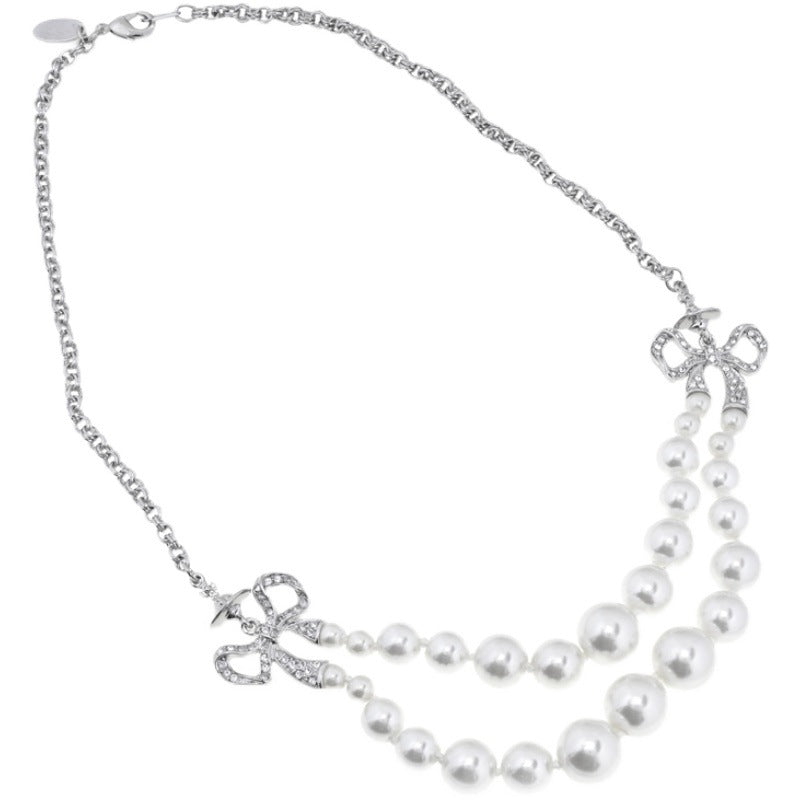 Vivienne Westwood Double-layer pearl necklace women's exquisite and high-grade all-matching