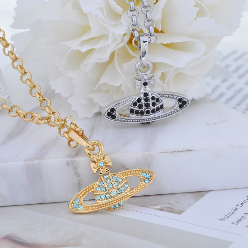 Vivienne Westwood full diamond orb classic flat necklace