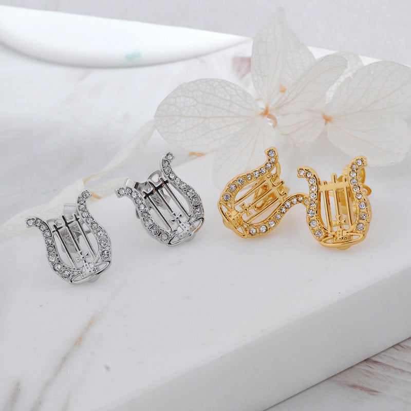 Vivienne Westwood ear studs harp earrings punk earrings personality