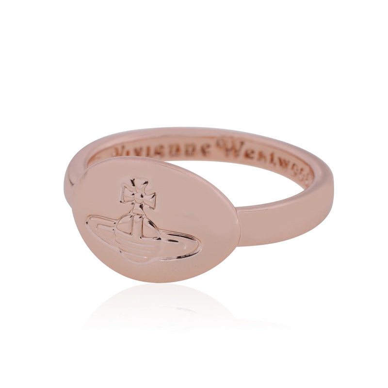 Vivienne Westwood European and American style punk simple engraving ring multi-color fashion