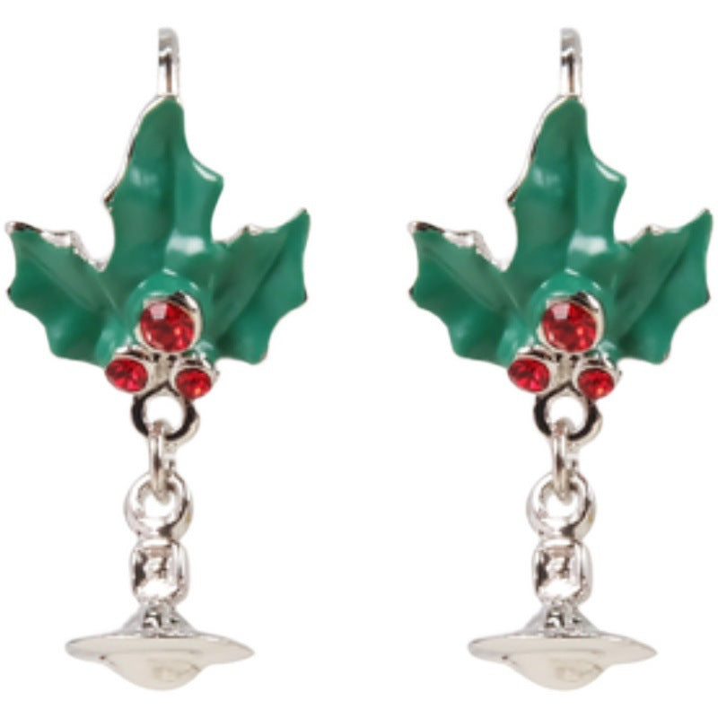 Vivienne Westwood Christmas series stud earrings niche personality holiday gifts