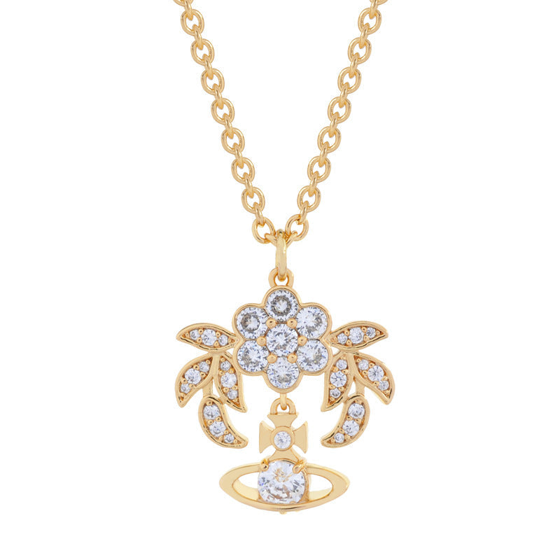 Vivienne Westwood wheat zircon wings pendant necklace exquisite advanced