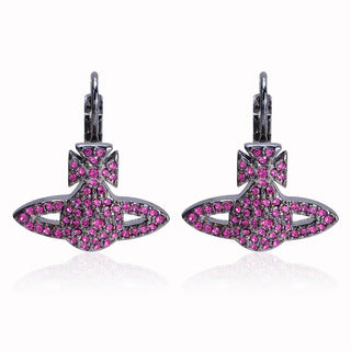 Vivienne Westwood small LOGO stud earrings full of diamonds exquisite