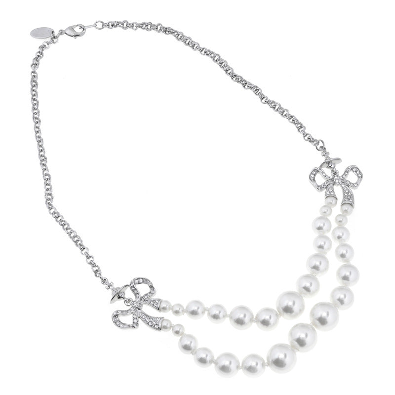 Vivienne Westwood Double-layer pearl necklace women's exquisite and high-grade all-matching