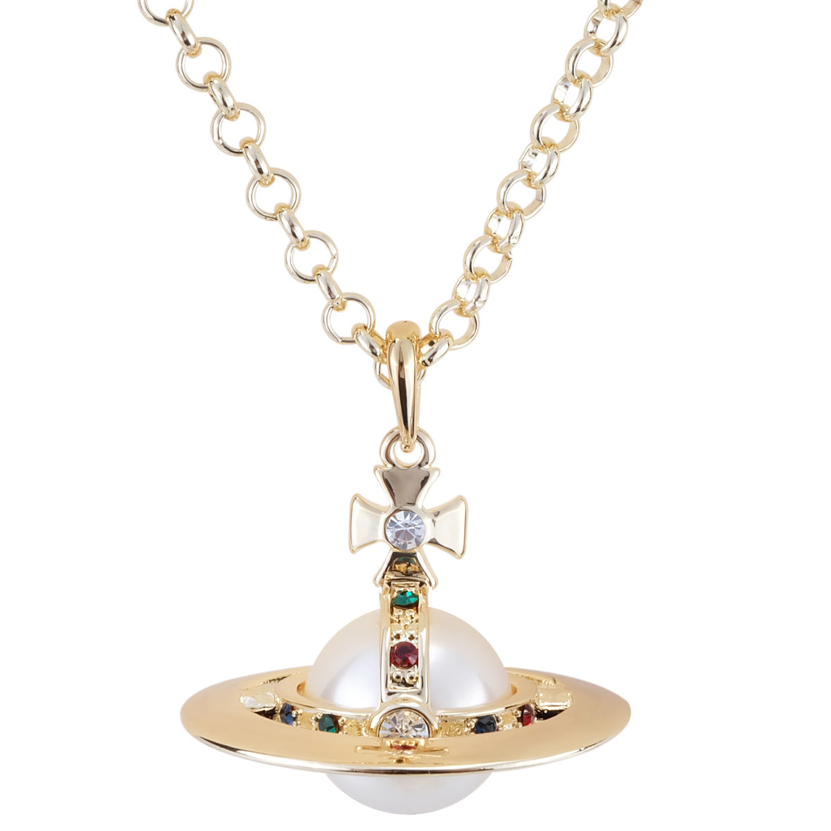 Vivienne Westwood Three-dimensional micro glass bead non-engraved pendant necklace