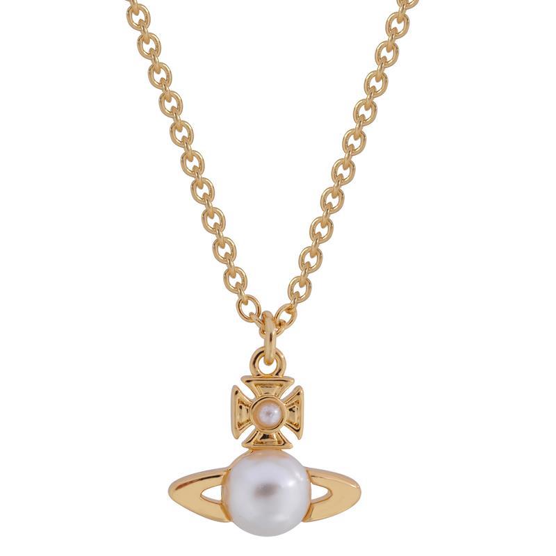 Vivienne Westwood BALBINA half-faced pearl pendant necklace