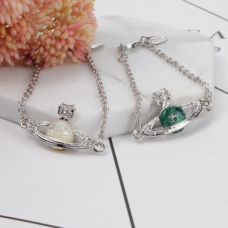 Vivienne Westwood White malachite bracelet Internet celebrity turquoise