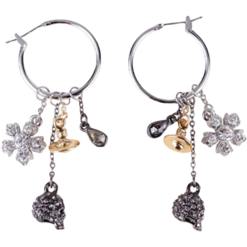 Vivienne Westwood big skull multi DIY accessories ear rings fashion luxury original
