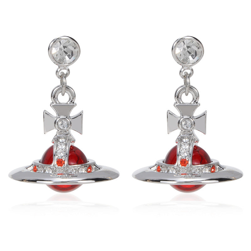 Vivienne Westwood 10MM lettering punk micro glass bead fashion earrings
