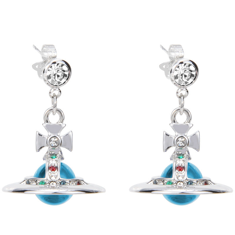 Vivienne Westwood 10MM lettering punk micro glass bead fashion earrings