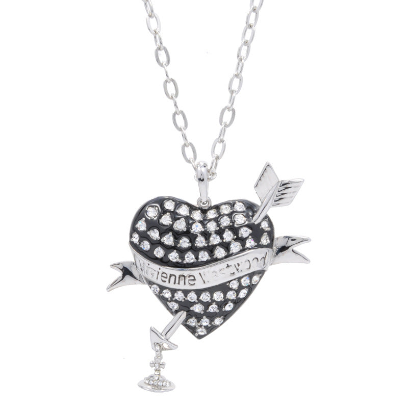 Vivienne Westwood God of love with one arrow heart pendant necklace personality punk