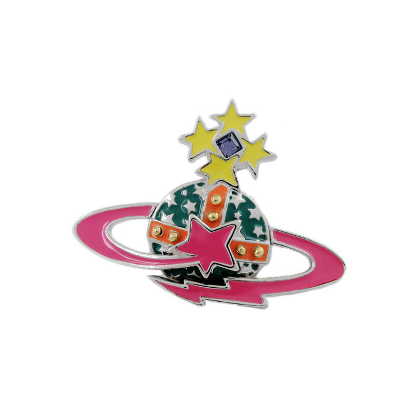 Vivienne Westwood pentagram women's luxury brooch, fashion personality