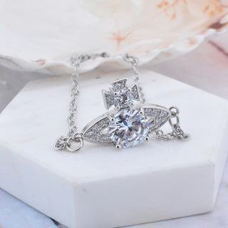 Vivienne Westwood ISMENE track full diamond zircon silver bracelet European and American style