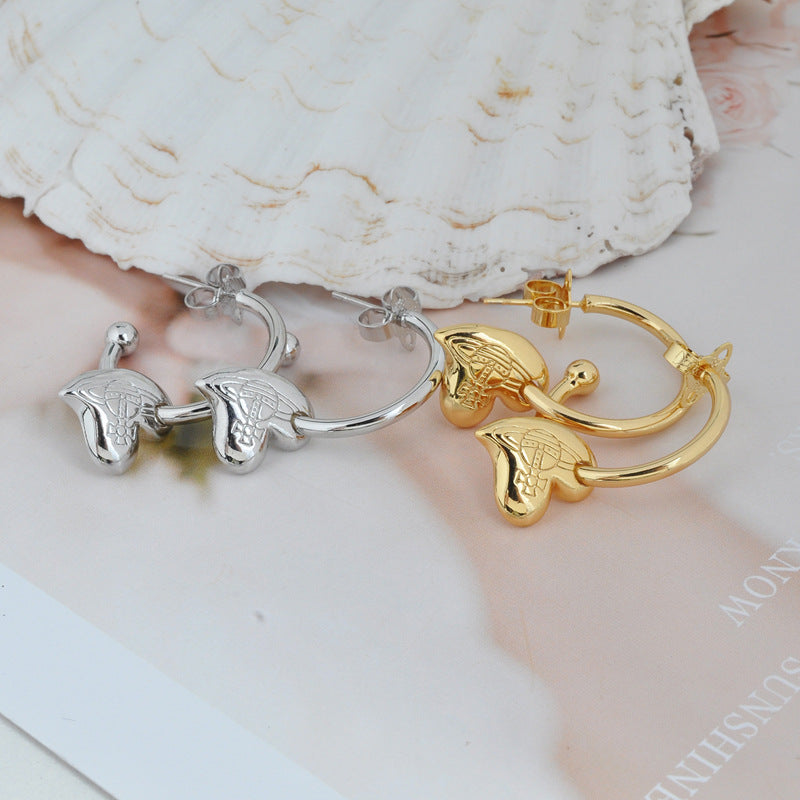 Vivienne Westwood oblique love eardrop earring niche personality sweet cool style